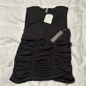 Last Tango Black Ruched Tank Top